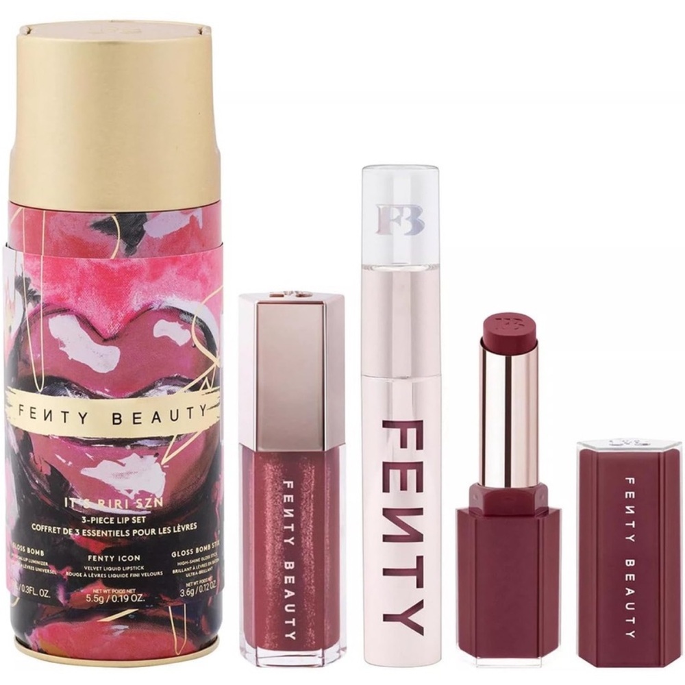 New Fenty Beauty Limited Edition It's RiRi SZN Lip 3 piece Set In Reusable Tin
